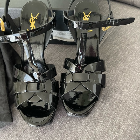 Saint Laurent
Tribute Patent Platform Sandals YSL Heels leather size 8 ysl shoes - Picture 4 of 15